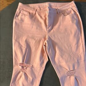 Light Pink Distressed Jeans